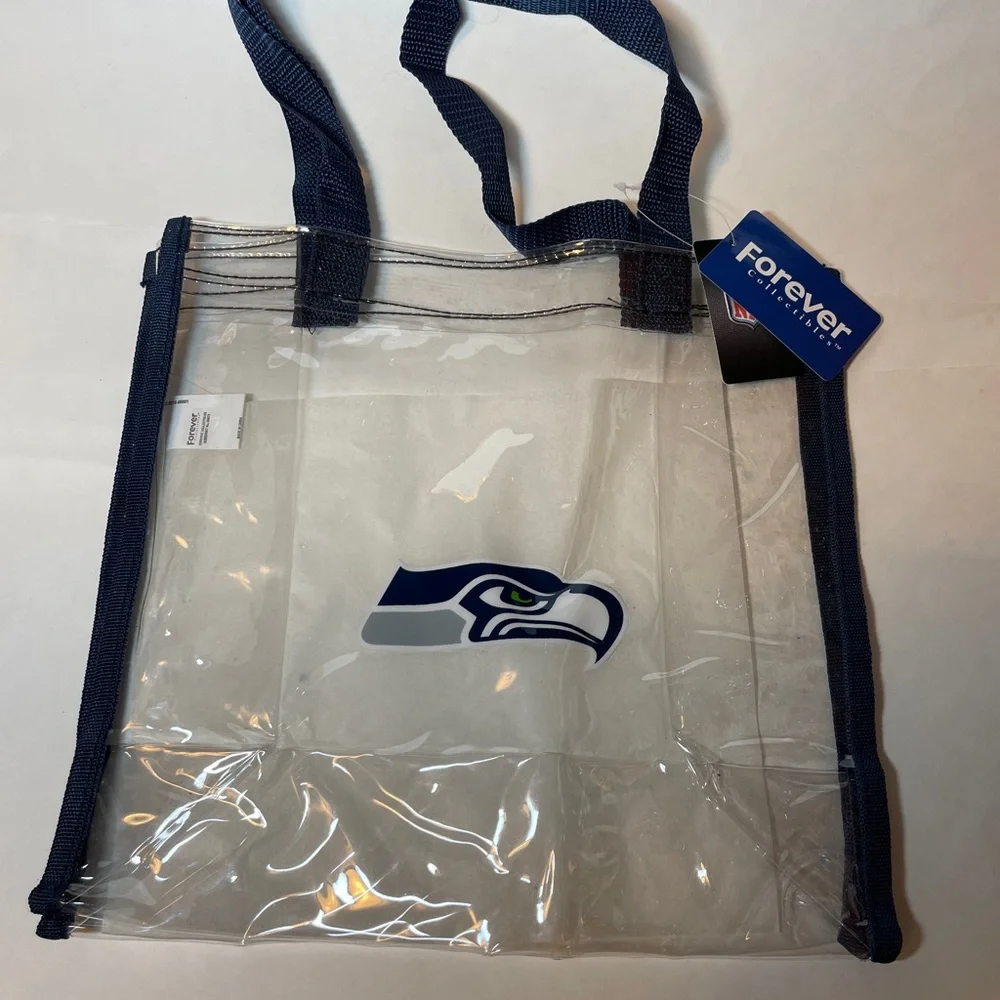 Seattle Seahawks Team Logo CLEAR Messenger Tote Bag Purse Game Stadium Security - Picture 1 of 6